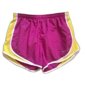 Nike Tempo Shorts Running Athletic Dri Fit Pink Yellow SZ M / S Workout Gym Run